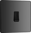 BG PCDBC12B Black Chrome Evolve 1 Gang 20A 16AX 2 Way Light Switch - Black Insert