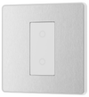 PCDBSTDM1W Front - This Evolve Brushed Steel single master trailing edge touch dimmer allows you to control your light levels and set the mood.