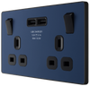 PCDDB22U3B Side - This Evolve Matt Blue 13A double power socket from British General comes with two USB charging ports, allowing you to plug in an electrical device and charge mobile devices simultaneously without having to sacrifice a power socket. 