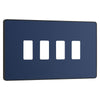 BG Evolve Matt Blue Custom Appliance Grid Switch 4 Gang Screwless