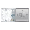 BG Nexus Brushed Steel 13A Switched Spur + Neon NBS52 with 25mm Steel Back Box
