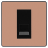 BG Evolve Polished Copper Single Secondary Telephone Socket, Screw Terminal - Black Insert