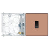 BG Evolve Polished Copper 10AX 1 Way Press Switch PCDCP14B with 25mm Steel Back Box
