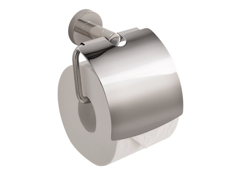 Corby Harrogate Toilet Roll Holder with Cover in Polished Steel