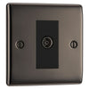 BG Nexus Black Nickel 1 Gang Isolated Co-Axial Socket NBN62 with 35mm Steel Back Box