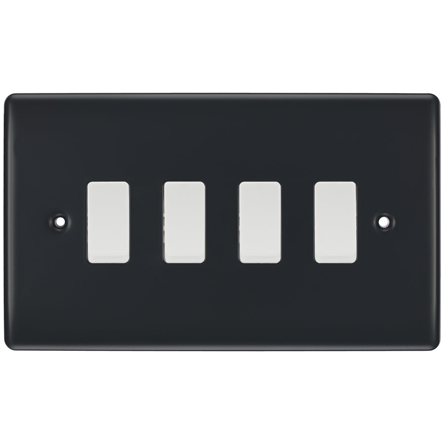 BG Part M 4 Gang Switch 2x Intermediate 2x 2 Way Custom Grid Light Switch