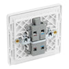 BG Evolve Pearlescent White 20A 2 Pole LED Switch PCDCL31W with 25mm Steel Back Box