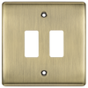 BG RNAB2 Nexus Metal Antique Brass 2 Module Grid Front Plate