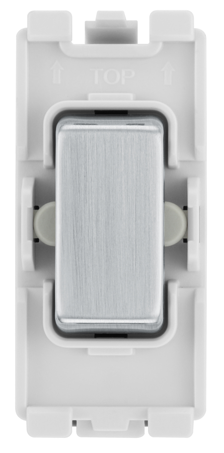 BG RBS14C Nexus Grid Brushed Steel 20AX 2 Way Centre-Off Retractive Switch Module