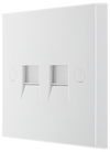 BG 9RJ11/2 Moulded Square Edge | White | 2 Gang RJ11 Screw Terminal Telephone Socket