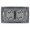 BG Nexus Matt Black 20A 16AX 2 Way Quadruple Light Switch NFB44 with 25mm Steel Back Box