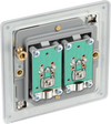 FBS66 Back - This TV/FM diplex socket from British General has 2 connection points and separates the TV and FM band signals from systems where both signals are combined on a single aerial down-lead.