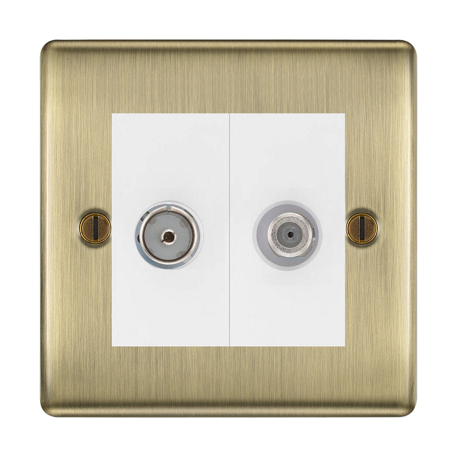 BG Nexus Metal Antique Brass TV & Satellite Socket NAB65W