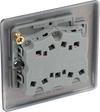 BG NBN43 Nexus Metal Black Nickel 3 Gang 10A 10AX 2 Way Plate Switch