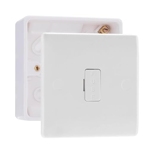 BG Nexus 13A Unswitched Fused Connection Unit White & 32mm Pattress Back Box