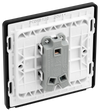 PCDMB12B Back - This Evolve Matt Black 20A 16AX single light switch from British General will operate one light in a room. The 2 way switching allows a second switch to be added to the circuit to operate the same light from another location (e.g. at the top and bottom of the stairs).