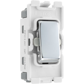 BG RPC12C Nexus Grid Polished Chrome 20AX 2 Way 1 Pole Centre-Off Switch Module