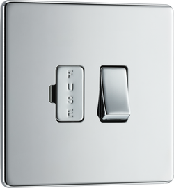 BG Electrical FPC50 Nexus Screwless Flat-Plate Switched Fused Connection Spur Unit Polished Chrome 13A