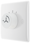BG 887 Moulded Round Edge | White | 1 Gang 100W 1 Way 4 Speed Rotary Fan Controller