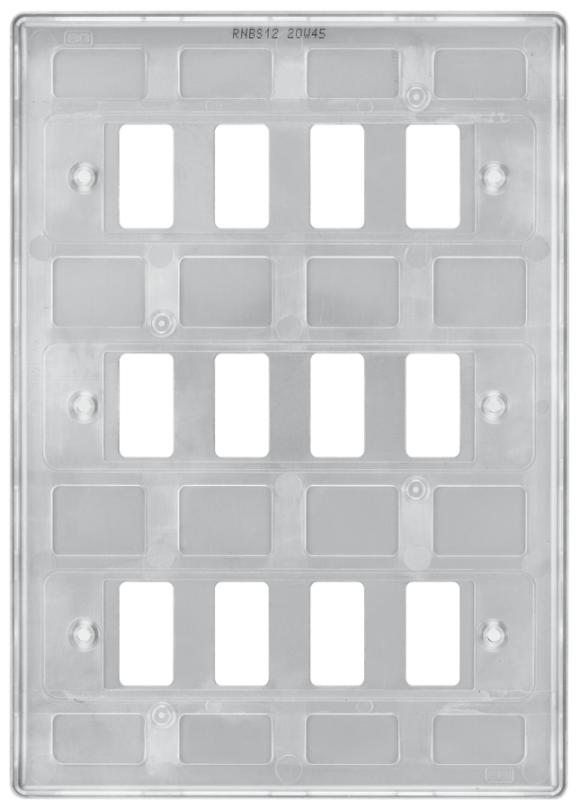 BG RNBS12 Nexus Grid Brushed Steel 12 Module Front Plate