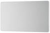 BG Evolve PCDBS95W Double Blank Plate - Brushed Steel (White)