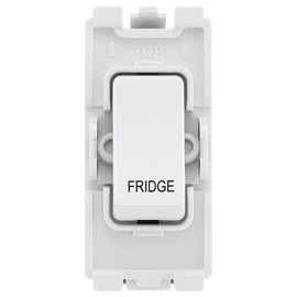 BG Evolve White RRFDPCDW 20A Double Pole Appliance Grid Switch Labelled Fridge