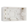 BG Electrical 13A Double Unswitched Power Socket White & 50mm Pattress Back Box