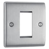 BG Nexus Brushed Steel Single Secondary Touch Dimmer Switch Grey Insert NBSTDS1G