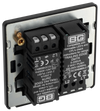 BG Evolve PCDSB82B Satin Brass 2 Gang 200W  Switch-Black Insert