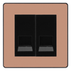 BG Evolve Polished Copper Double Secondary Telephone Socket, Screw Terminal - Black Insert