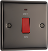 NBN74 Front - This 45A double pole switch with indicator from British General is ideal for use with cookers and ovens.