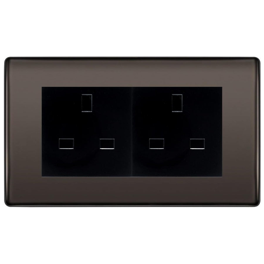 BG Nexus Black Nickel 4 Gang 13A Unswitched Socket - NBN4GUSSB