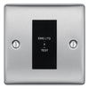 BG Nexus Metal Brushed Steel 20AX 2 Way Emergency Lighting Test Key Switch - Black Insert