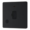 BG Evolve Matt Black 13A Flex Outlet Neon Unswitched Fused Connection Unit PCDMB54B with 35mm Steel Back Box