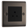 BG Nexus Black Nickel 2A Unswitched Round Pin Socket and 25mm Steel Back Box