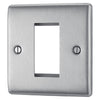 BG Nexus Metal Brushed Steel 20AX 2 Way Emergency Lighting Test Key Switch - Grey Insert