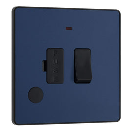 BG Evolve Matt Blue 13A Switched Spur + Neon PCDDB52B with 35mm Steel Back Box