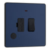 BG Evolve Matt Blue 13A Flex Outlet Neon Switched Fused Connection Unit PCDDB52B with 25mm Steel Back Box