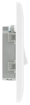 BG 814 Moulded Round Edge | White | 1 Gang 10AX 1 Way Bell Push Plate Switch