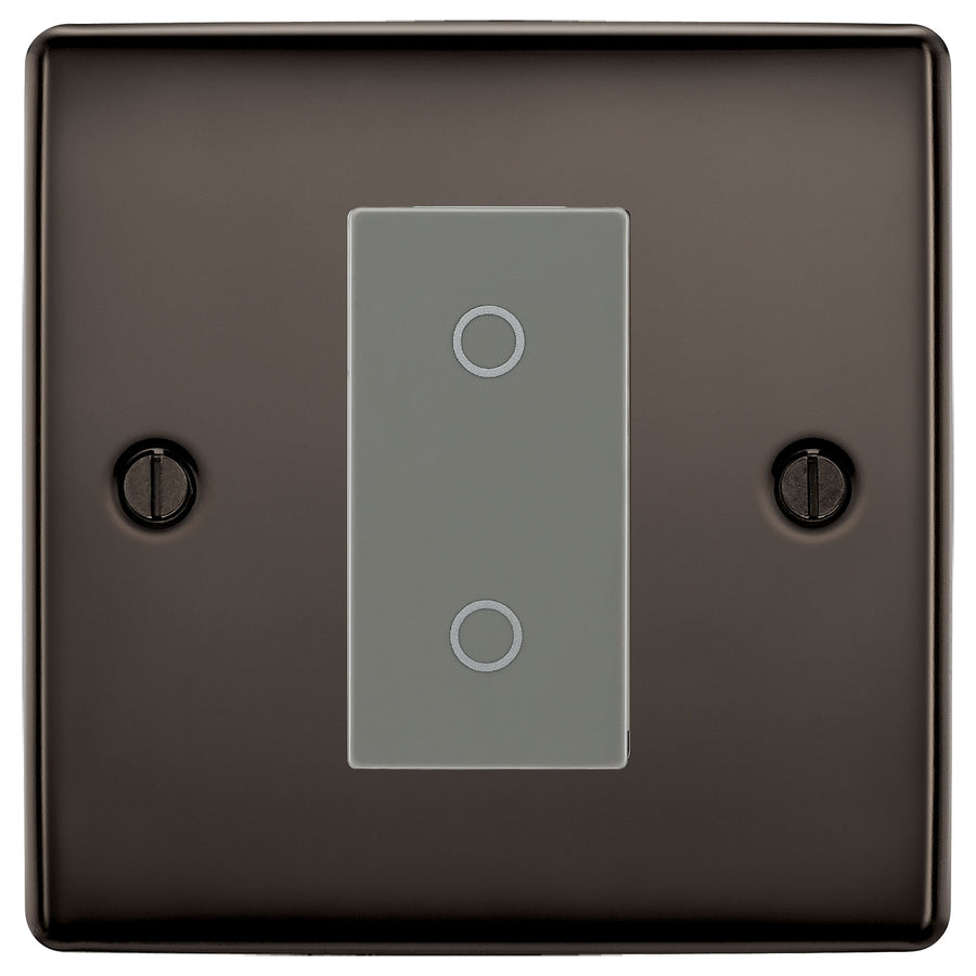 BG Nexus Black Nickel Single Master Touch Dimmer Switch Grey Insert