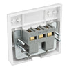 BG 979 Moulded Square Edge | White | 1 Gang 45A Bottom Entry Flex Outlet Plate