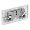 BG Electrical 13A Double Unswitched Power Socket White & 50mm Pattress Back Box