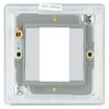 BG Flatplate Screwless Polished Chrome 20AX 2 Way Emergency Lighting Test Key Switch - Key Included - Grey Insert