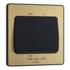 BG Evolve Satin Brass Fan Isolator Switch PCDSB15B with 35mm Steel Back Box
