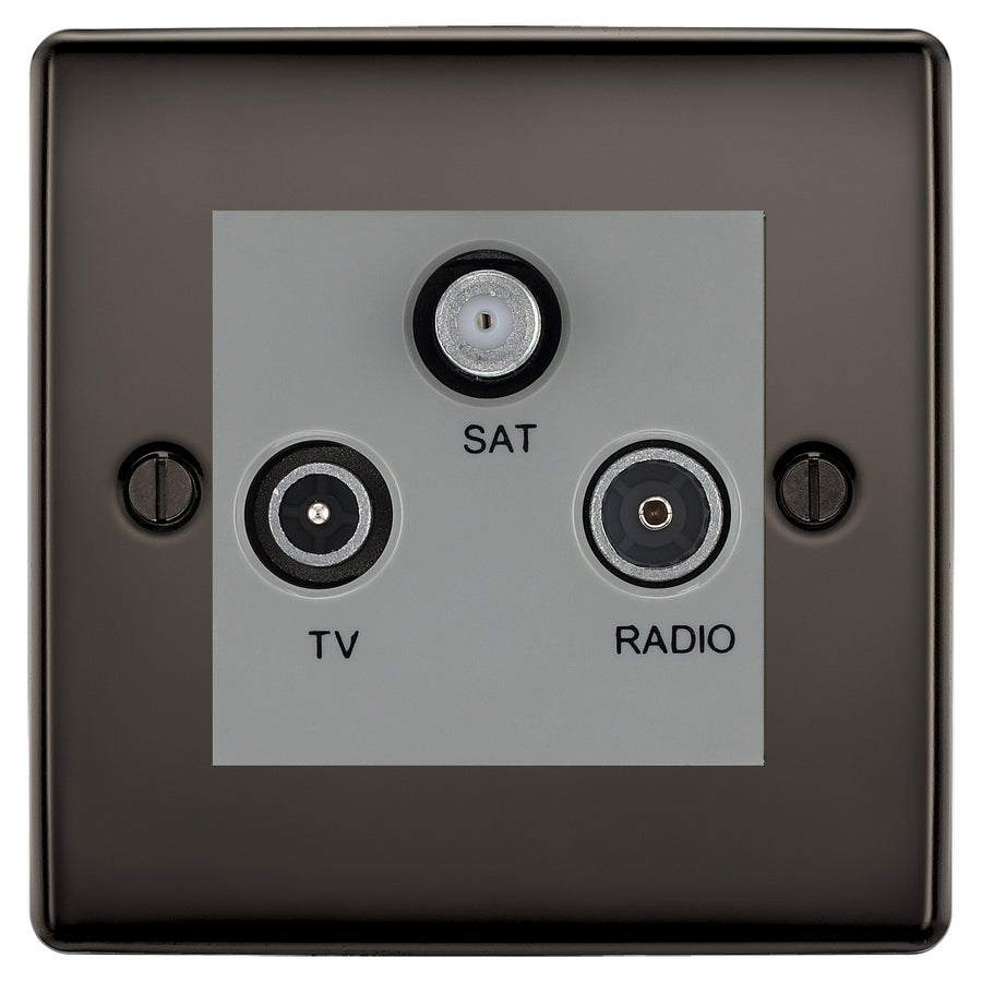 BG Nexus Metal Black Nickel TV/FM/SAT Socket NBN67G