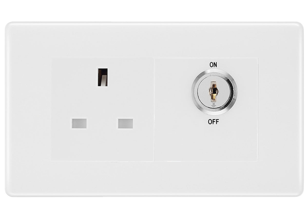 BG White Moulded 13A Double Pole Key Controlled Socket – ...– The ...