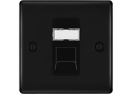 BG Nexus Matt Black Single 1 Gang RJ45 Data Socket NFBRJ451B Black Insert
