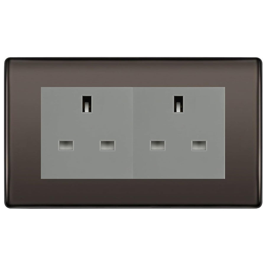 BG Nexus Black Nickel 4 Gang 13A Unswitched Socket - NBN4GUSSG