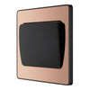 BG Evolve Polished Copper 1G Wide Rocker Light Switch PCDCP12WB with 35mm Steel Back Box