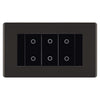 BG Nexus Screwless Black Nickel Triple Secondary Touch Dimmer Switch Black Inserts FBNTDS3B